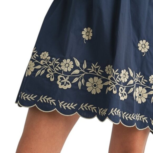 Navy Blue Floral Mini Spring Dress - Picture 13 of 13